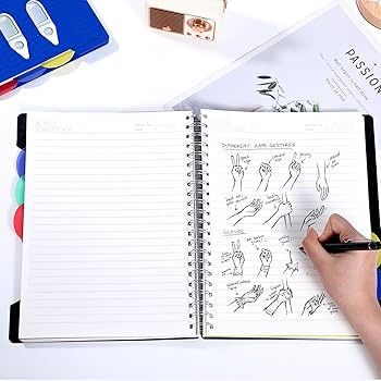 Amazon.com : CAGIE 5 Subject Notebook with Dividers, A4